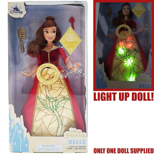 Disney Store Beauty & The Beast Princess Belle Premium Doll With Light Up Dress