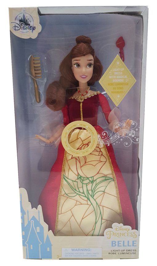 Disney Store Beauty & The Beast Princess Belle Premium Doll With Light Up Dress