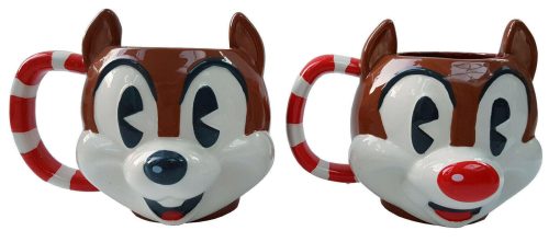 Disney Store Chip And Dale Walts Holiday Lodge Christmas Pair Of Mugs