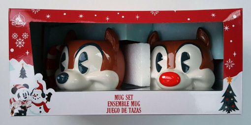 Disney Store Chip And Dale Walts Holiday Lodge Christmas Pair Of Mugs