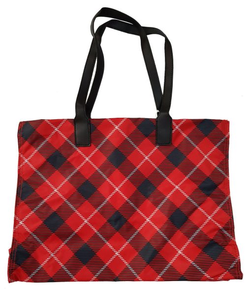 Disney Store Christmas Holiday Lodge Mickey Mouse Bag Plaid Tote Shoulder Shopper