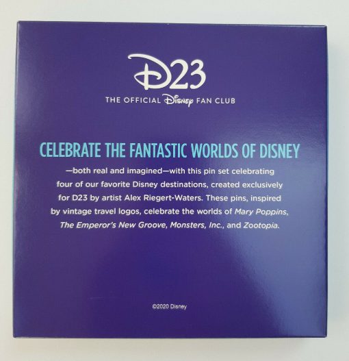 Disney Store D23 Fantastic Worlds 4 Pin Trading Set