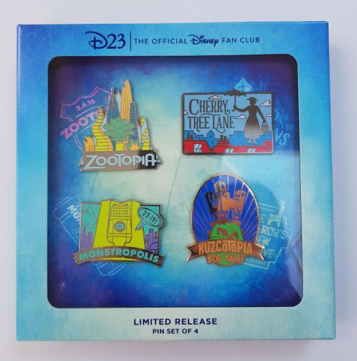 Disney Store D23 Fantastic Worlds 4 Pin Trading Set