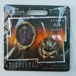 Disney Store Designer Midnight Masquerade Snow White Evil Queen Pin Trading Badge Set