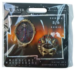 Disney Store Designer Midnight Masquerade Snow White Evil Queen Pin Trading Badge Set