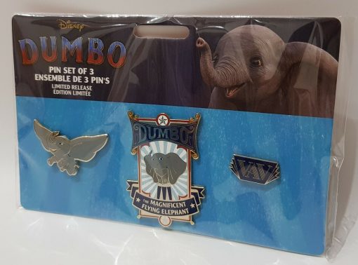 Disney Store Dumbo Limited Edition 3 Pin Trading Badge Set