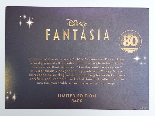 Disney Store Fantasia Sorcerers Apprentice 80th Anniversary Snow Globe Limited Edition