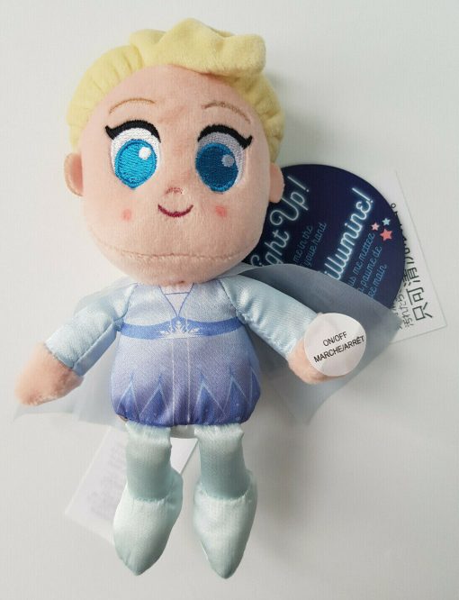 Disney Store Frozen Princess Elsa Light Up Micro Plush Small Soft Cuddly Toy