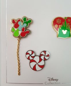 Disney Store Holiday Christmas Set Of 4 Mini Pin Trading Badges