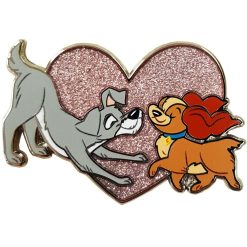 Disney Store Lady & The Tramp Dog Collection Pin Trading Badge