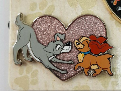 Disney Store Lady & The Tramp Dog Collection Pin Trading Badge