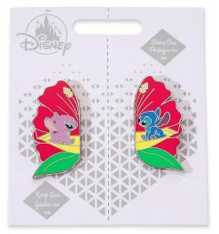 Disney Store Lilo & Stitch And Angel Couples Pin Trading Badge Set