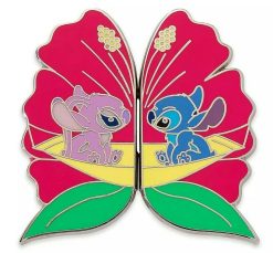 Disney Store Lilo & Stitch And Angel Couples Pin Trading Badge Set