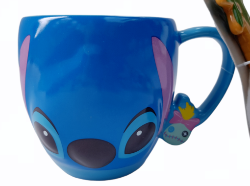 Disney Store Lilo & Stitch Face Trouble Maker Mug & Palm Tree Spoon Set