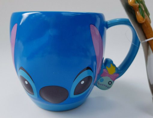 Disney Store Lilo & Stitch Face Trouble Maker Mug & Palm Tree Spoon Set