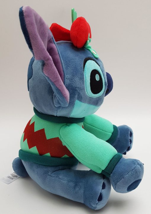 Disney Store Lilo & Stitch With Mistletoe & Bow Festive Christmas Plush Soft Toy Medium 31cm