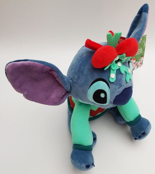 Disney Store Lilo & Stitch With Mistletoe & Bow Festive Christmas Plush Soft Toy Medium 31cm