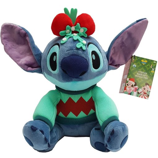 Disney Store Lilo & Stitch With Mistletoe & Bow Festive Christmas Plush Soft Toy Medium 31cm