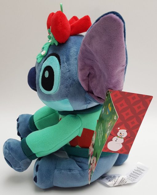 Disney Store Lilo & Stitch With Mistletoe & Bow Festive Christmas Plush Soft Toy Medium 31cm