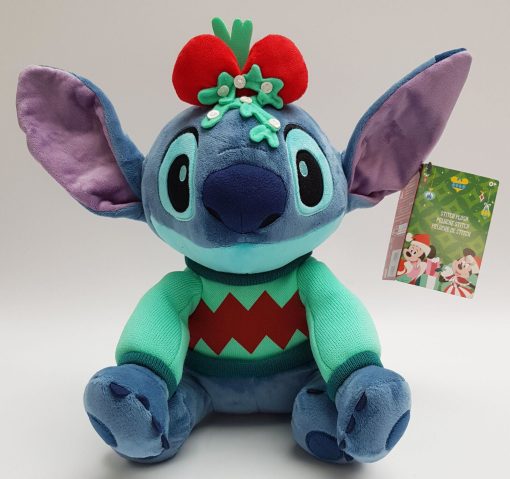 Disney Store Lilo & Stitch With Mistletoe & Bow Festive Christmas Plush Soft Toy Medium 31cm