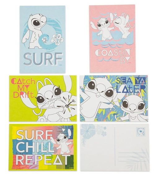 Disney Store Lilo and Stitch 15 Postcards 8 Pencil Set Colouring Activity