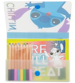 Disney Store Lilo and Stitch 15 Postcards 8 Pencil Set Colouring Activity