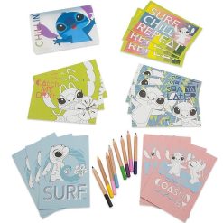 Disney Store Lilo and Stitch 15 Postcards 8 Pencil Set Colouring Activity