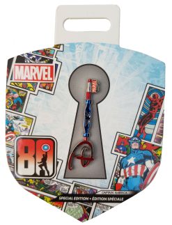 Disney Store Marvel Captain America 80th Anniversary Key Pin Trading Badge