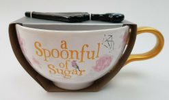 Disney Store Mary Poppins A Spoonful Of Sugar Tea Cup & Parrot Umbrella Stirrer