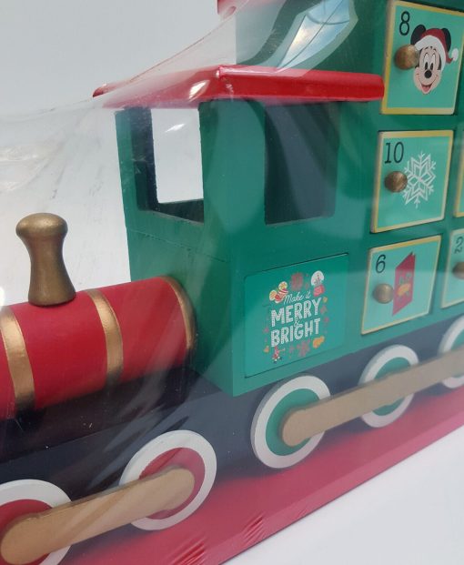 Disney Store Mickey & Friends Holiday Cheer Wooden Train Christmas Advent Calendar