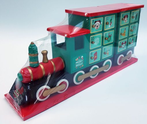 Disney Store Mickey & Friends Holiday Cheer Wooden Train Christmas Advent Calendar