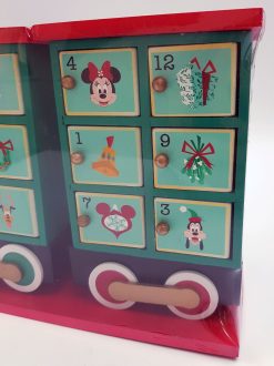 Disney Store Mickey & Friends Holiday Cheer Wooden Train Christmas Advent Calendar