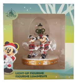 Disney Store Mickey & Minnie Mouse Christmas Street Lamp Light Up Figurine Ornament