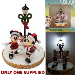 Disney Store Mickey & Minnie Mouse Christmas Street Lamp Light Up Figurine Ornament