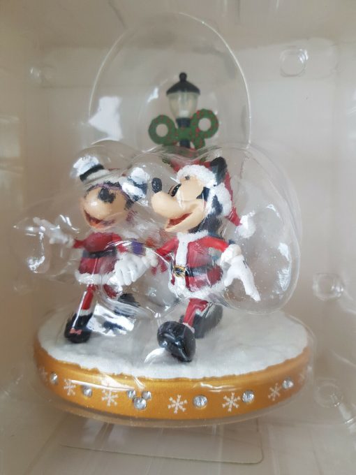 Disney Store Mickey & Minnie Mouse Christmas Street Lamp Light Up Figurine Ornament