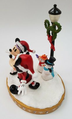 Disney Store Mickey & Minnie Mouse Christmas Street Lamp Light Up Figurine Ornament