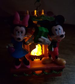 Disney Store Mickey & Minnie Mouse Fireplace Light Up Christmas Tree Decoration