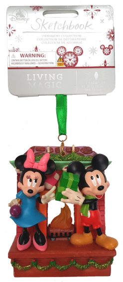 Disney Store Mickey & Minnie Mouse Fireplace Light Up Christmas Tree Decoration