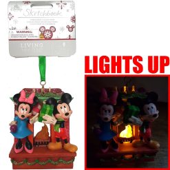 Disney Store Mickey & Minnie Mouse Fireplace Light Up Christmas Tree Decoration