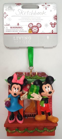 Disney Store Mickey & Minnie Mouse Fireplace Light Up Christmas Tree Decoration