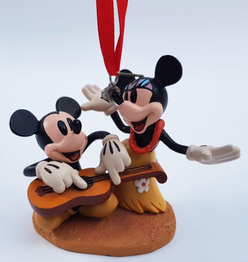 Disney Store Mickey & Minnie Mouse Hawaii Sketchbook Christmas Tree Decoration 2017