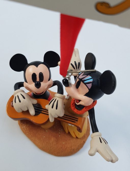 Disney Store Mickey & Minnie Mouse Hawaii Sketchbook Christmas Tree Decoration 2017