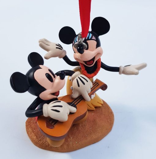 Disney Store Mickey & Minnie Mouse Hawaii Sketchbook Christmas Tree Decoration 2017