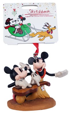 Disney Store Mickey & Minnie Mouse Hawaii Sketchbook Christmas Tree Decoration 2017