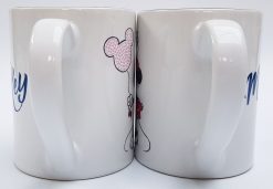 Disney Store Mickey & Minnie Mouse Heart Cut Out Mug Set