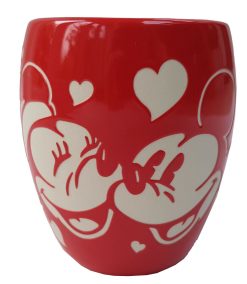 Disney Store Mickey & Minnie Mouse Heart Shaped Handle Mug