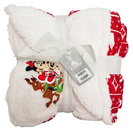 Disney Store Mickey & Minnie Mouse Holiday Cheer Christmas Throw Blanket