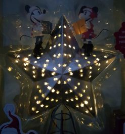 Disney Store Mickey & Minnie Mouse Walts Holiday Lodge Light Up Christmas Tree Topper