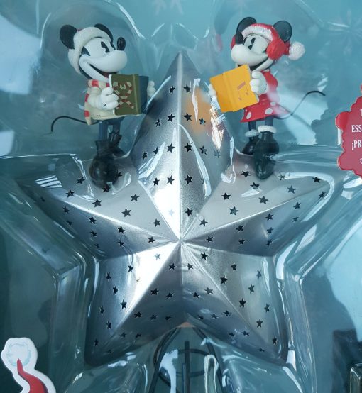 Disney Store Mickey & Minnie Mouse Walts Holiday Lodge Light Up Christmas Tree Topper