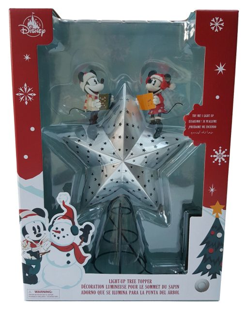 Disney Store Mickey & Minnie Mouse Walts Holiday Lodge Light Up Christmas Tree Topper